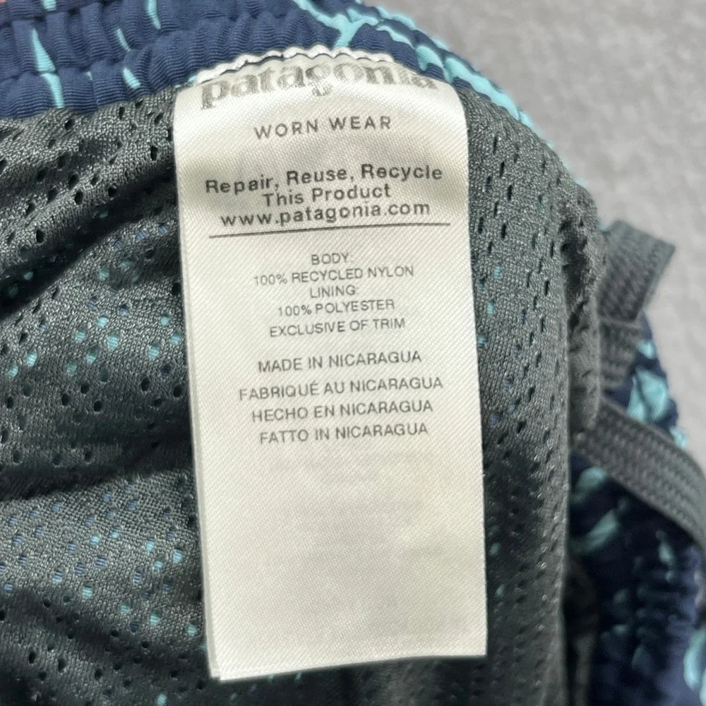 Patagonia Baggies Shorts Mens M Rail Road Blue Abstract 7